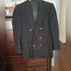 Cashmere Double breasted jacket, sz it50 or 14, black Vintage